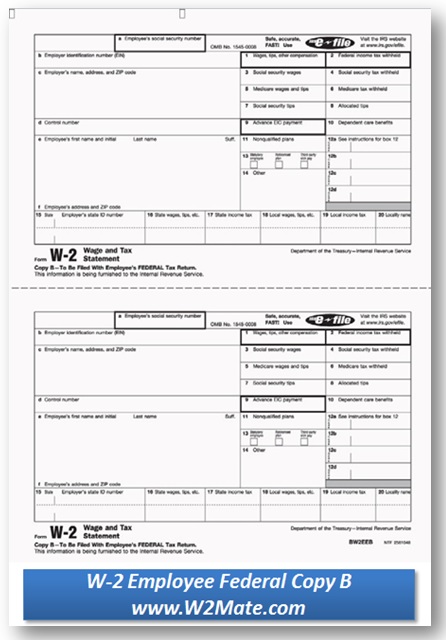 W-2 Employee Federal Copy B